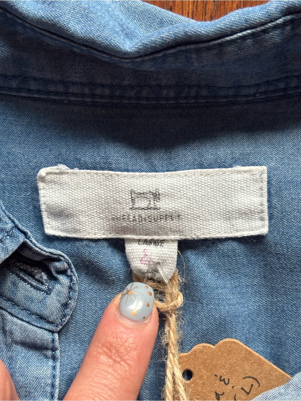 Thread & Supply Denim Utility Button Down Shirt Dress | Size L - Picture 7 of 12